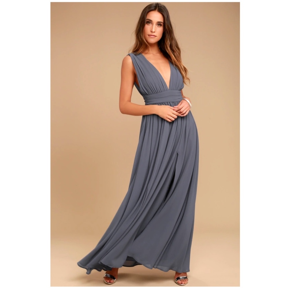 Lulus Heavenly Hues Denim Blue Maxi Dress